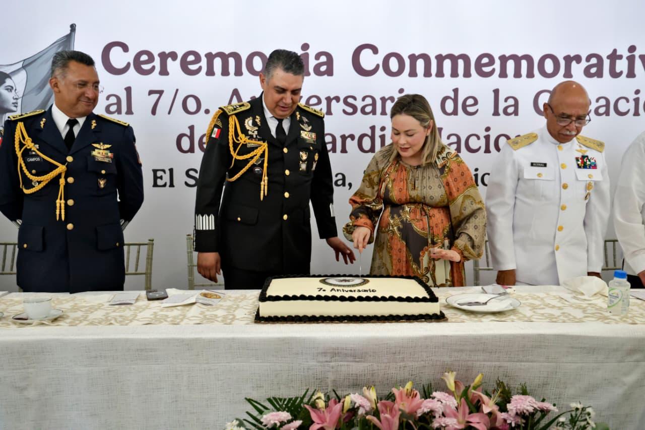 Asiste gobernadora Yeraldine al acto conmemorativo del séptimo aniversario de la Guardia Nacional