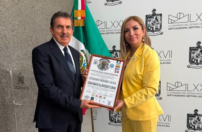 Reconocen a César Ignacio Villavicencio Floriani, vicepresidente nacional del Parlamento Nacional de Profesionistas, como “Ciudadano Honoris Causa”